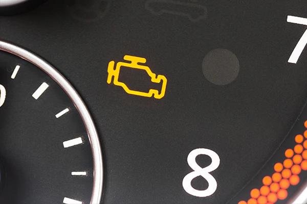 Close up at a Check Engine Light